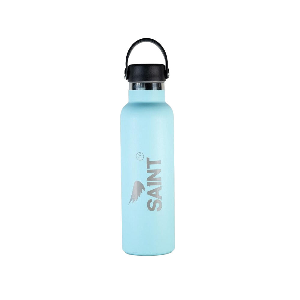 SA1NT Water Bottle Stainless Steel Screw Lock With Rubberised Grip Mint Blue