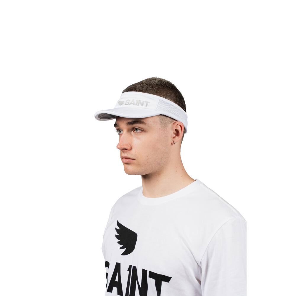 SA1NT Visor Lightweight Quick-Dry Adjustable Velcro Tab Reflective White