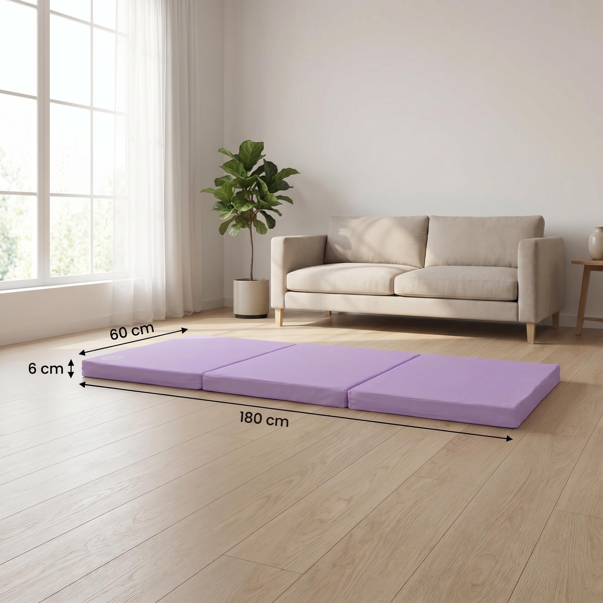 Jeflex Tapis gymnastique pliable 180x60x6 cm violet souple 7/7