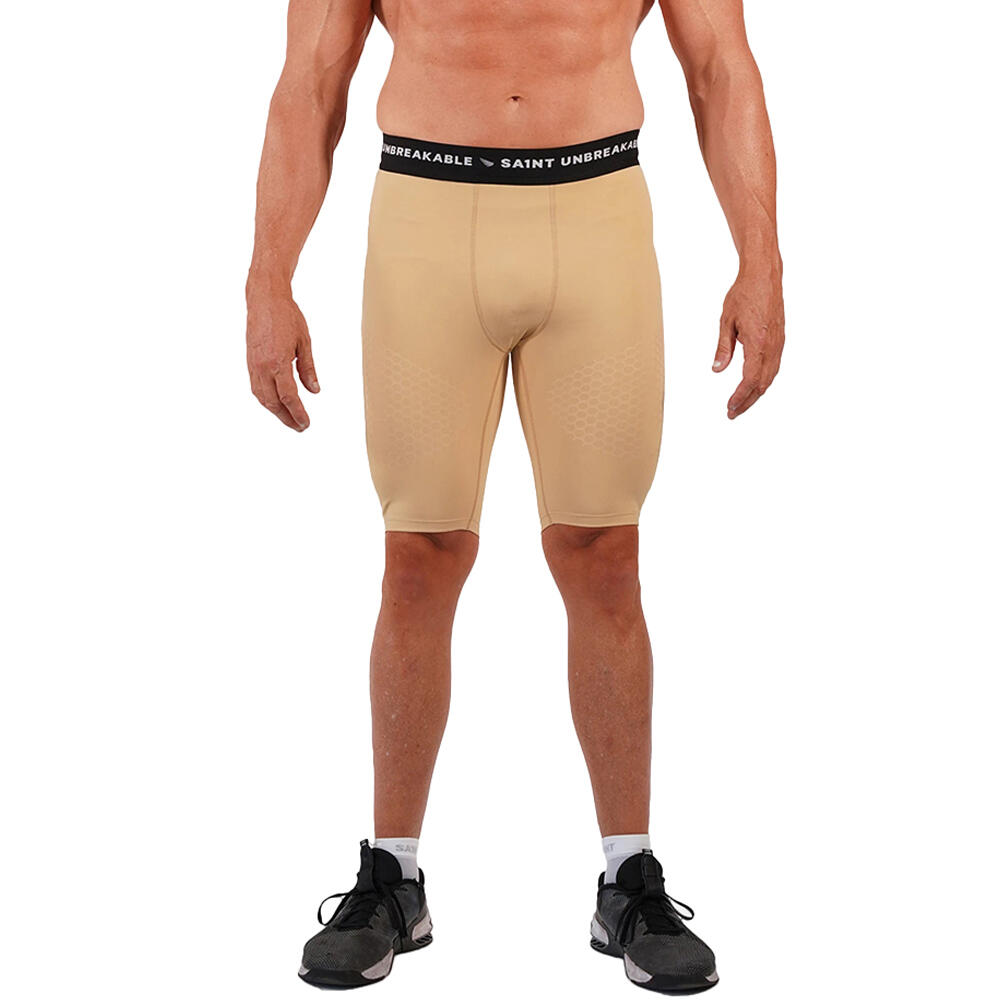 SA1NT Mens 3/4 Compression Shorts Muscle Support /Gym Activewear