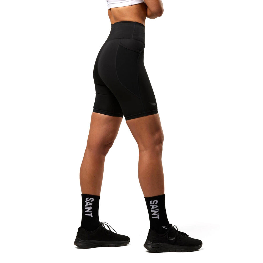 SA1NT Womens Compression Run Short Breathable Zip Pocket Activewear