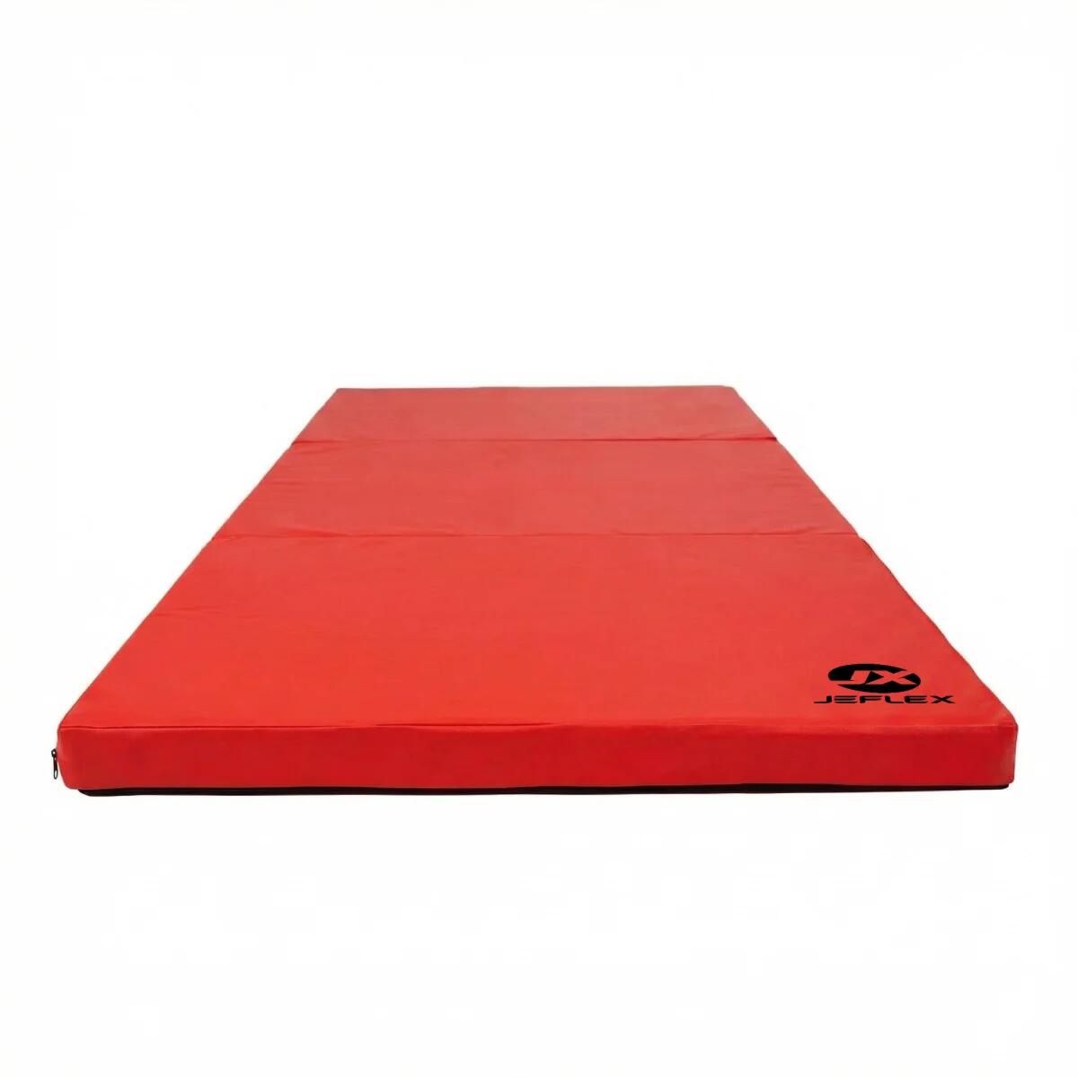 Jeflex Tapete de ginástica dobrável 180x60x6 cm vermelho macio 3/7