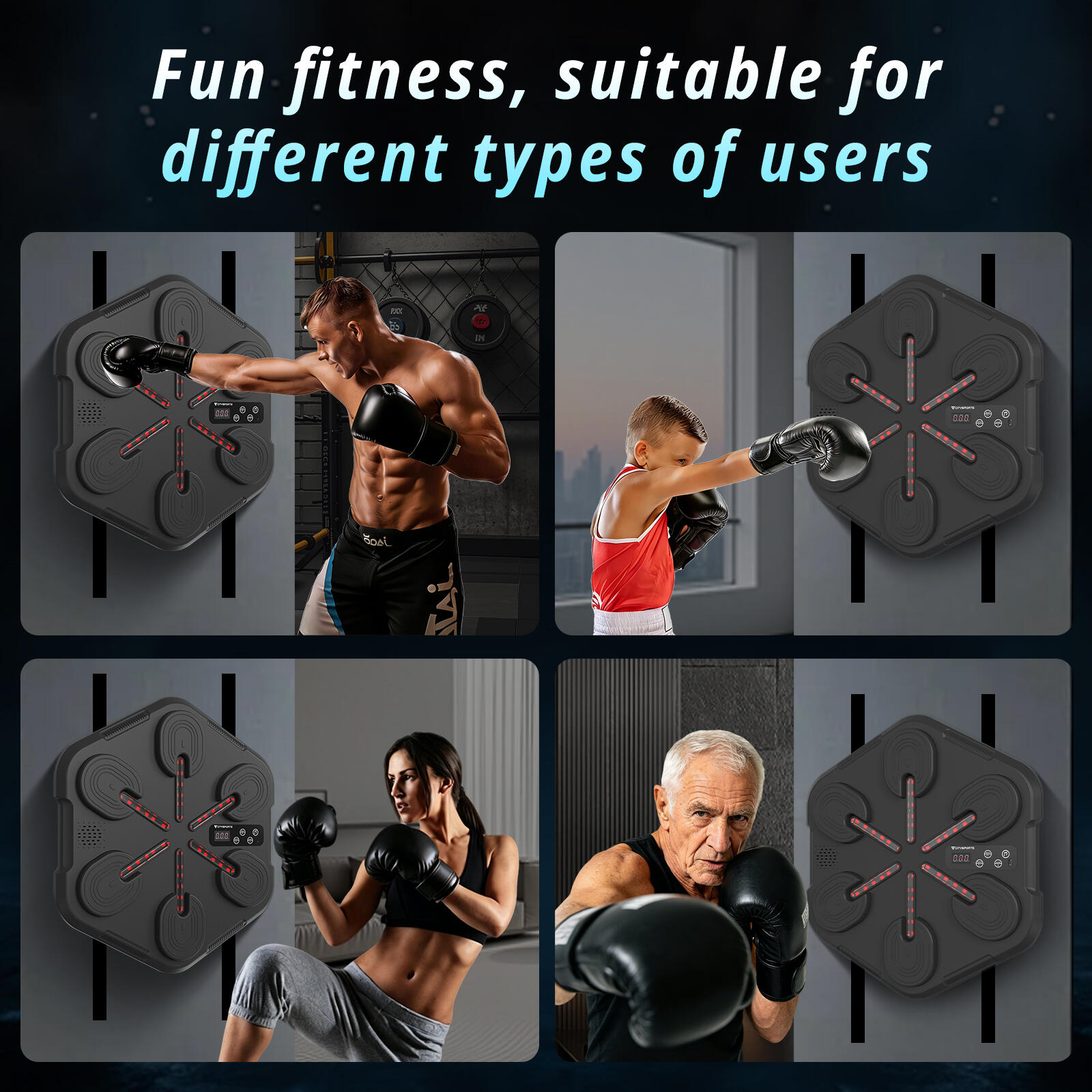 Musical Boxing Machine, Boxing Training Equipment, Bluetooth, Family Boxing Game 2/6