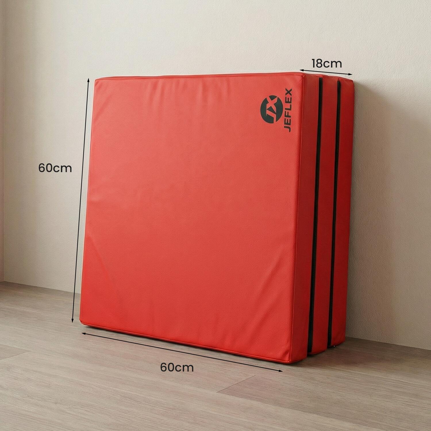 Jeflex Tapete de ginástica dobrável 180x60x6 cm vermelho macio 6/7