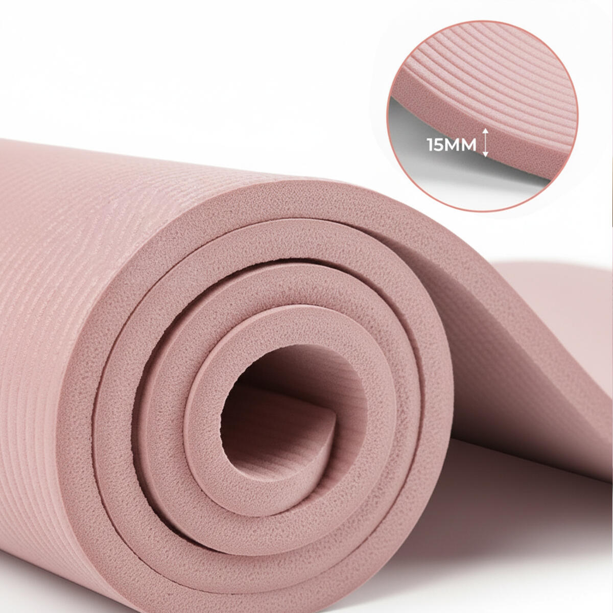 Mata do ćwiczeń i jogi NBR 1,5 cm, 182 × 60 cm, z paskiem do noszenia 3/7
