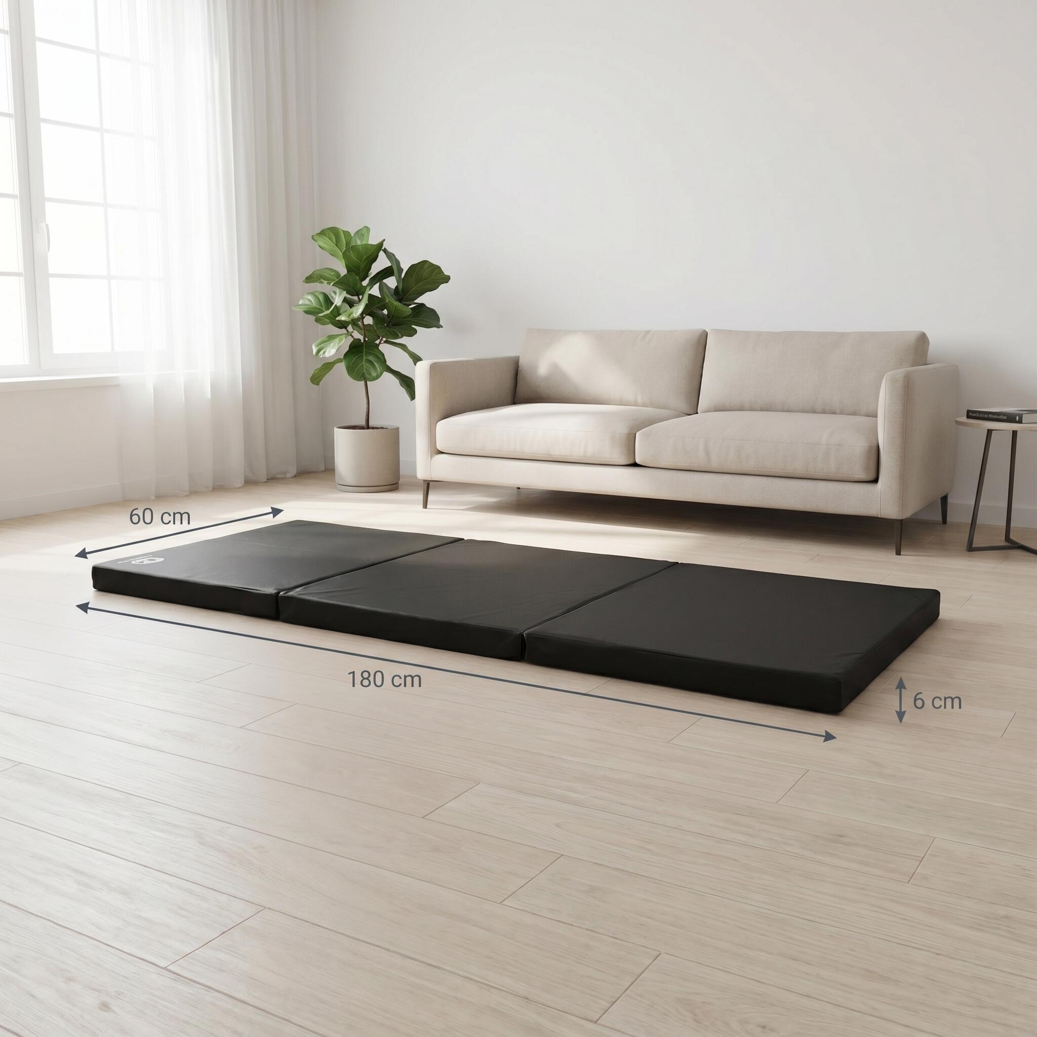 Tapis de gymnastique pliable Jeflex 180 x 60 x 6 cm noir 6/7