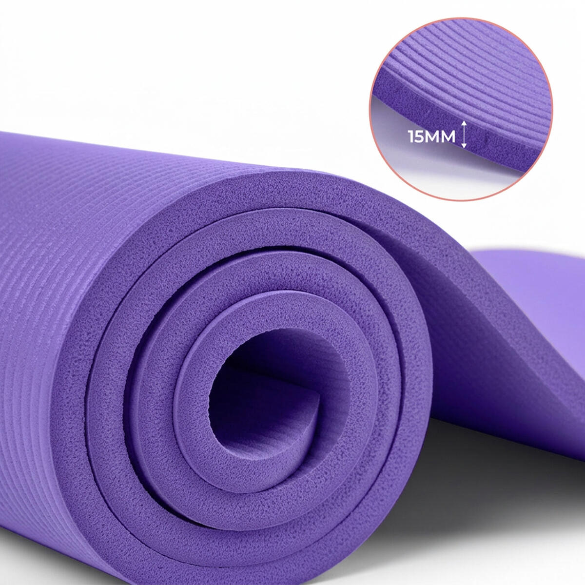Mata do ćwiczeń i jogi NBR 1,5 cm z uchwytem Fit.me 3/7