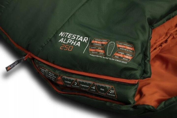 Śpiwór jednoosobowy zielony Vango Nitestar Alpha 250 Forest Green 3/3