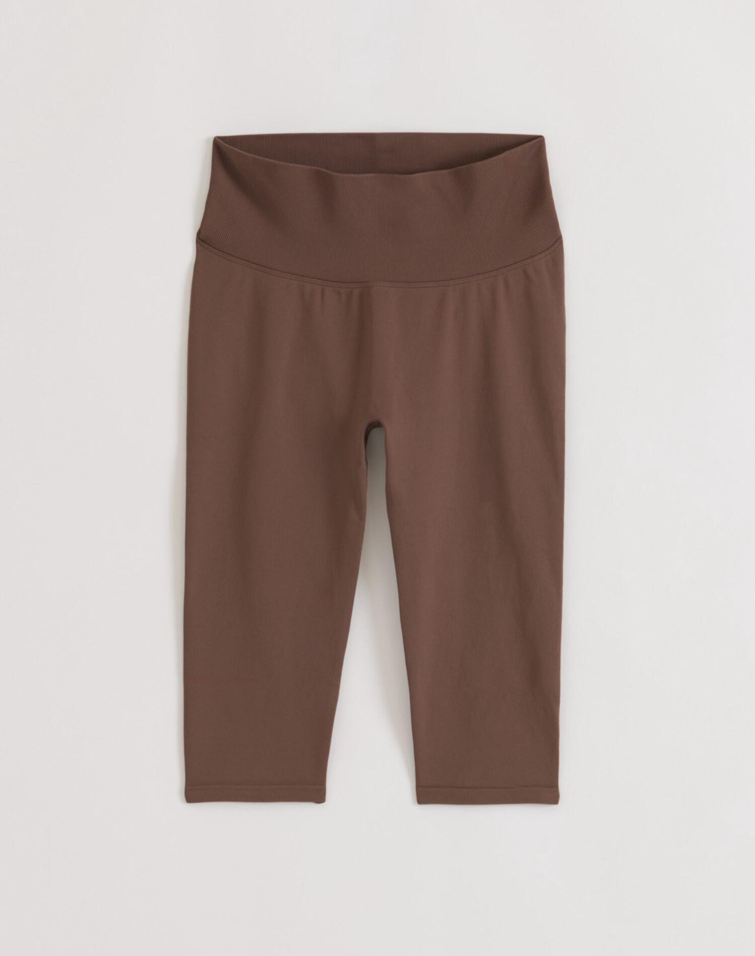Mallas Mujer Sin Costuras Cintura Alta Capri Invisible Scrunch Shape Marrón 6/6