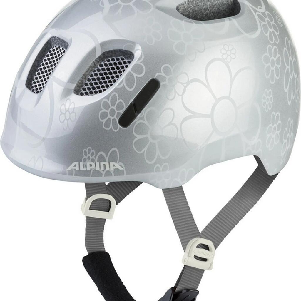 Ximo 2 children's helmet, silver flower gloss