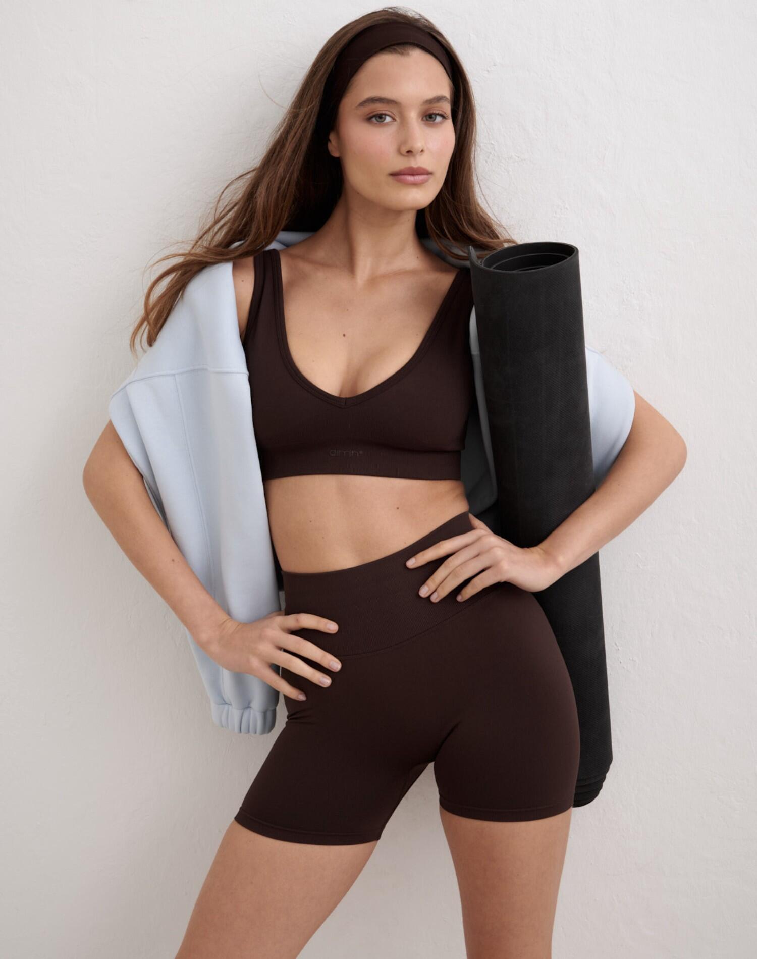 Dames Short Mini Naadloos Chocolade 2/7