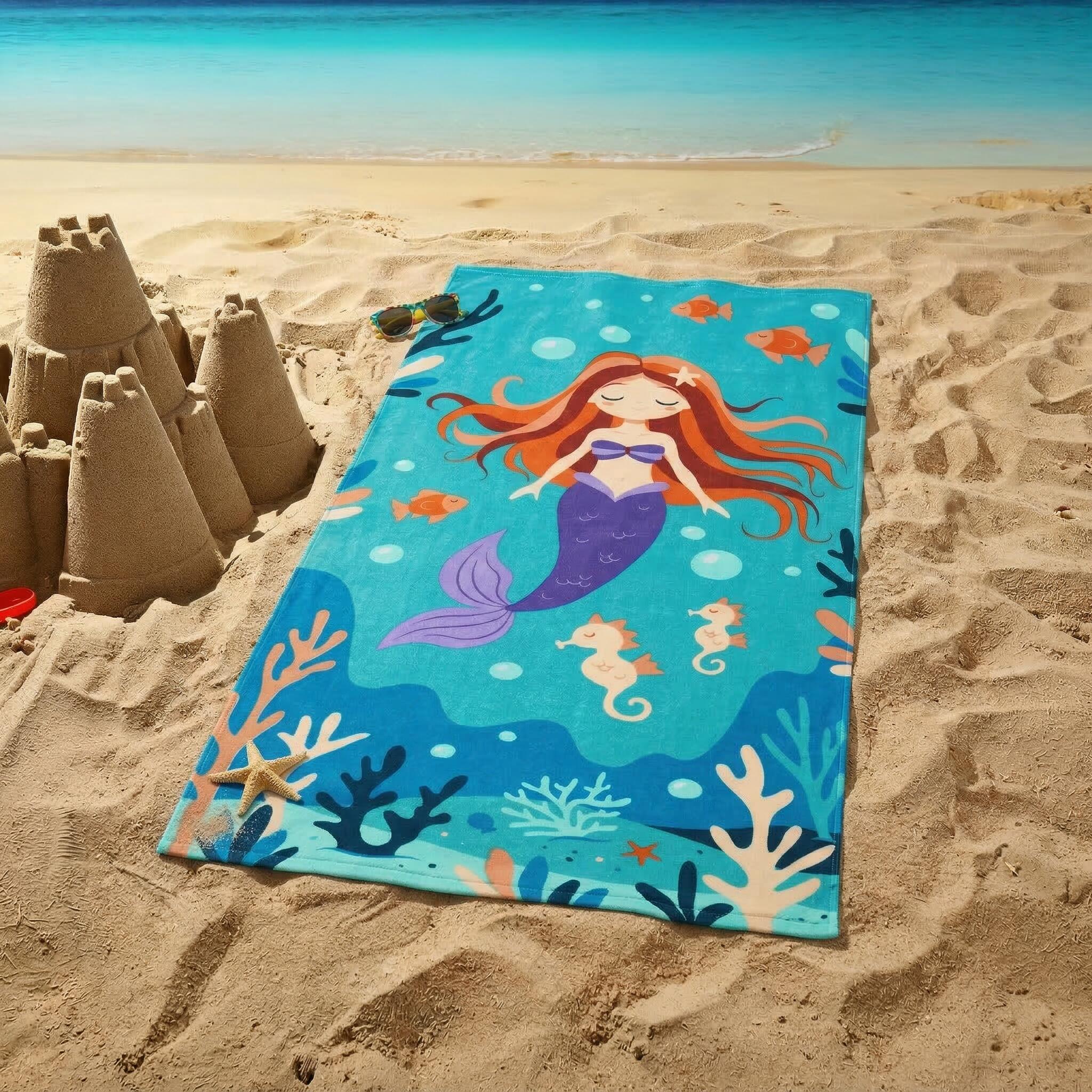 Microvezel strandlaken voor kinderen - Sirene - 70x140cm - 220g/m² 3/3