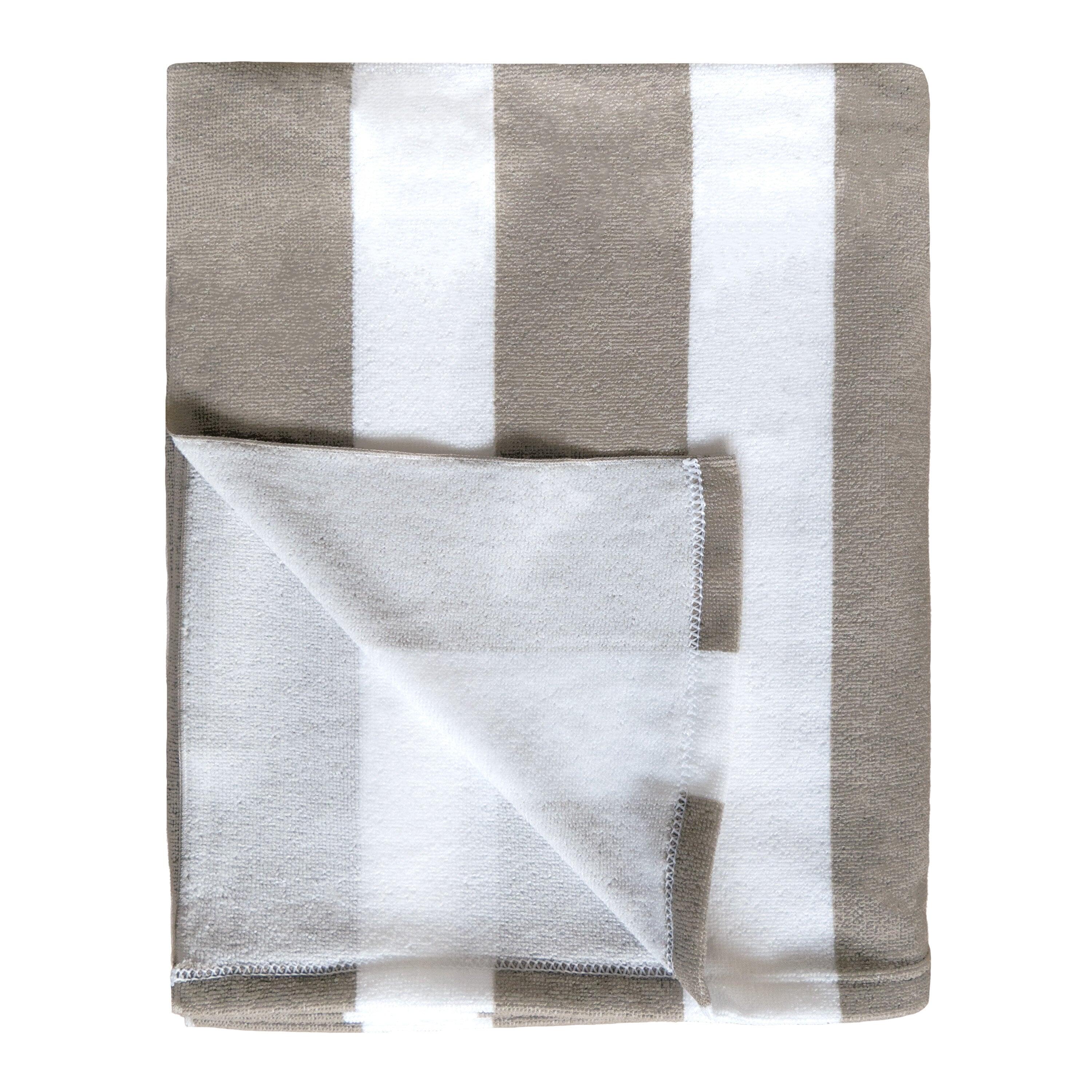 Serviette de plage XL microfibre - Rayada Taupe - 140x170cm - 220g/m² 2/2