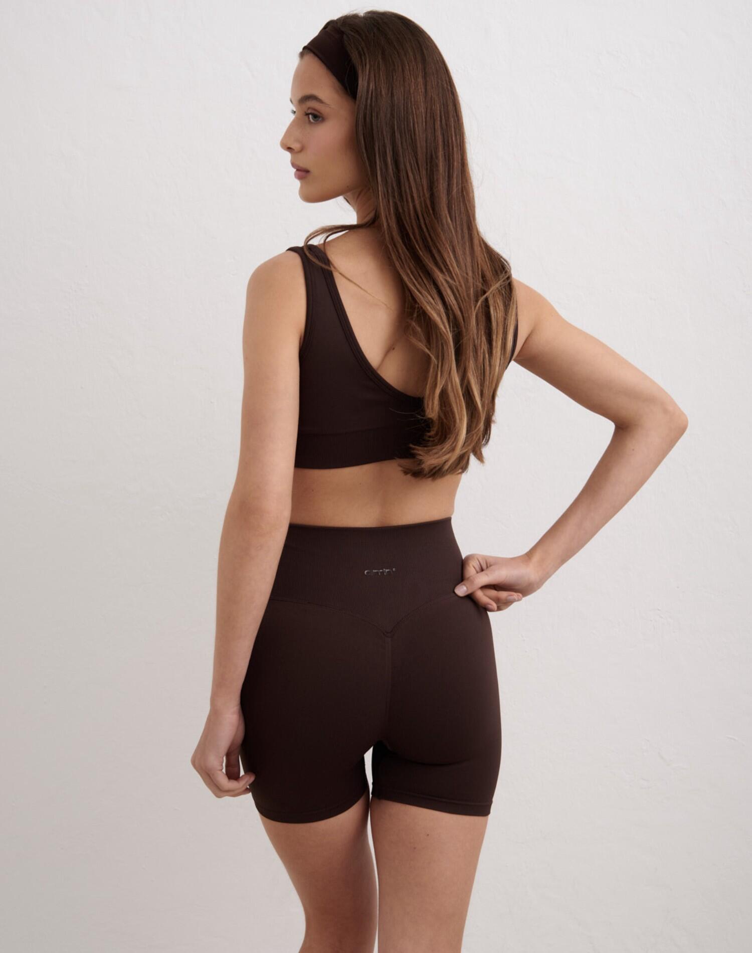 Mujer Pantalones Cortos Mini Sin Costura Chocolate 6/7