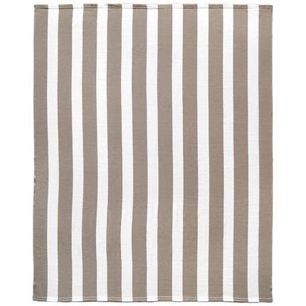 Serviette de plage XL microfibre - Rayada Taupe - 140x170cm - 220g/m²