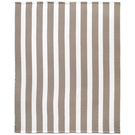 Serviette de plage XL microfibre - Rayada Taupe - 140x170cm - 220g/m²