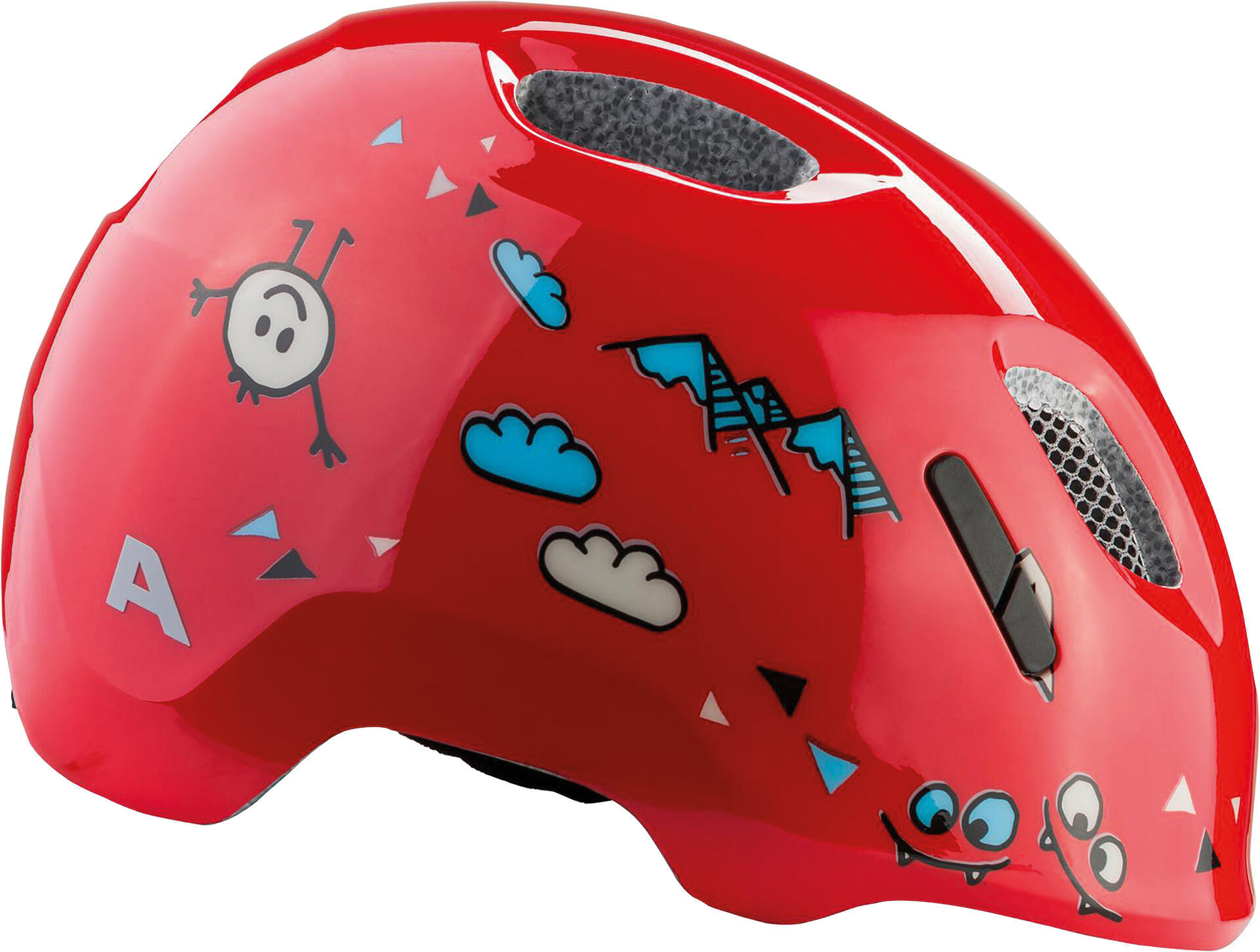 Casque pour enfant Ximo 2, rouge brillant avec sourire 2/2