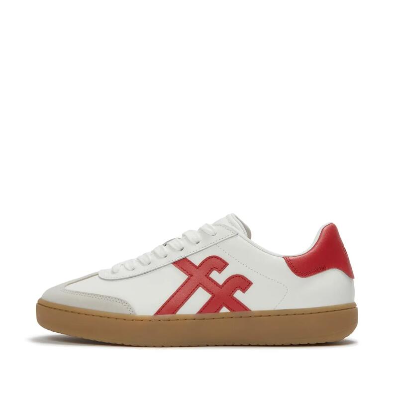 FITFLOP FitFlop The Dash Mens T-Toe Leather Sneakers  WIT/ROOD 45