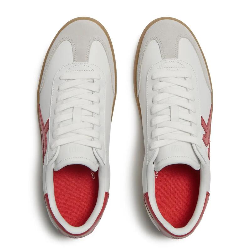 FITFLOP FitFlop The Dash Mens T-Toe Leather Sneakers  WIT/ROOD 45