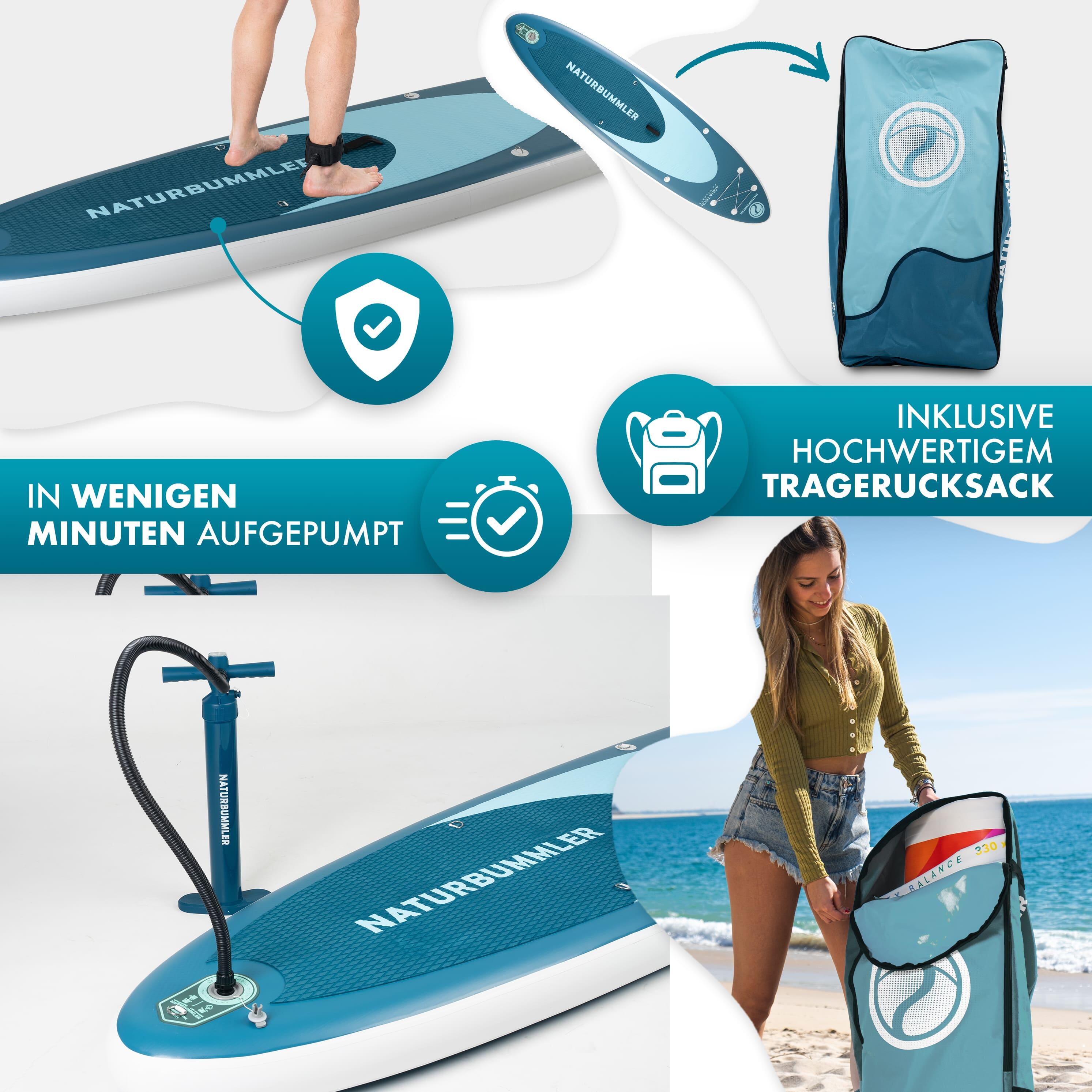 SUP Stand Up Paddle Board Set aufblasbar inkl. Paddel & Pumpe 330cm 3/5