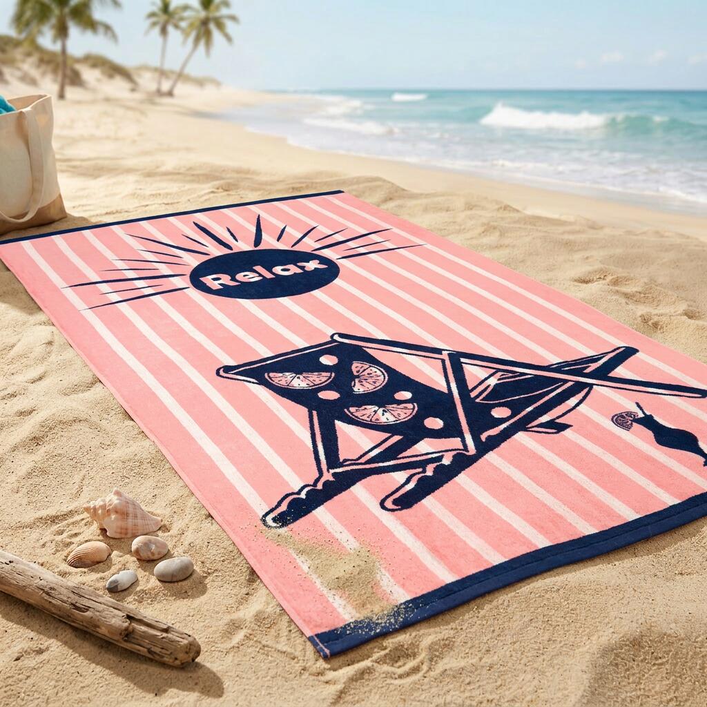 Telo mare in spugna velour Jacquard - Relax - 90x170 cm - 400 g/m² 3/3
