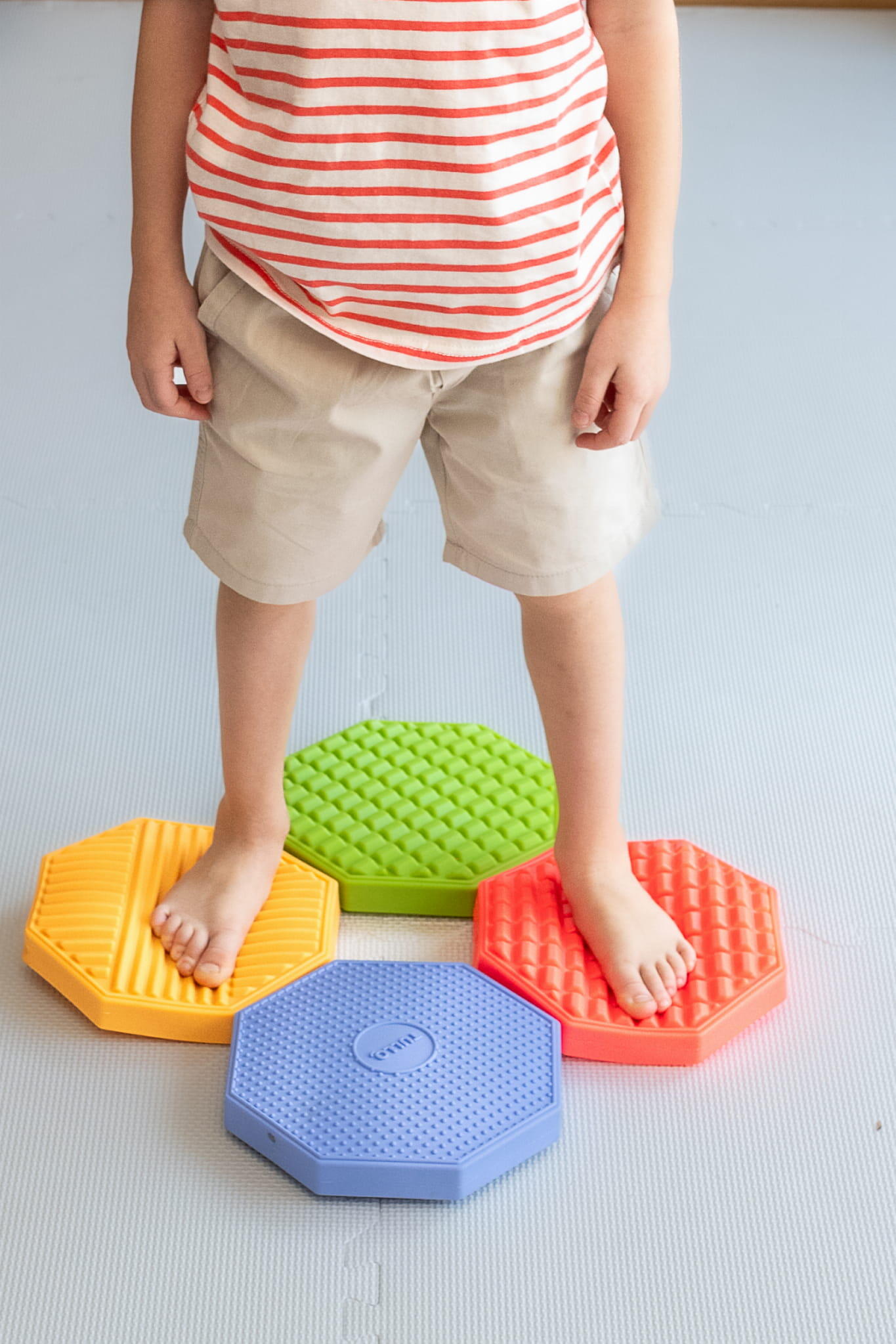 Kinder Fitness Sensorische Matten Achteck Orthopädisch Puzzle Bunt 2/4