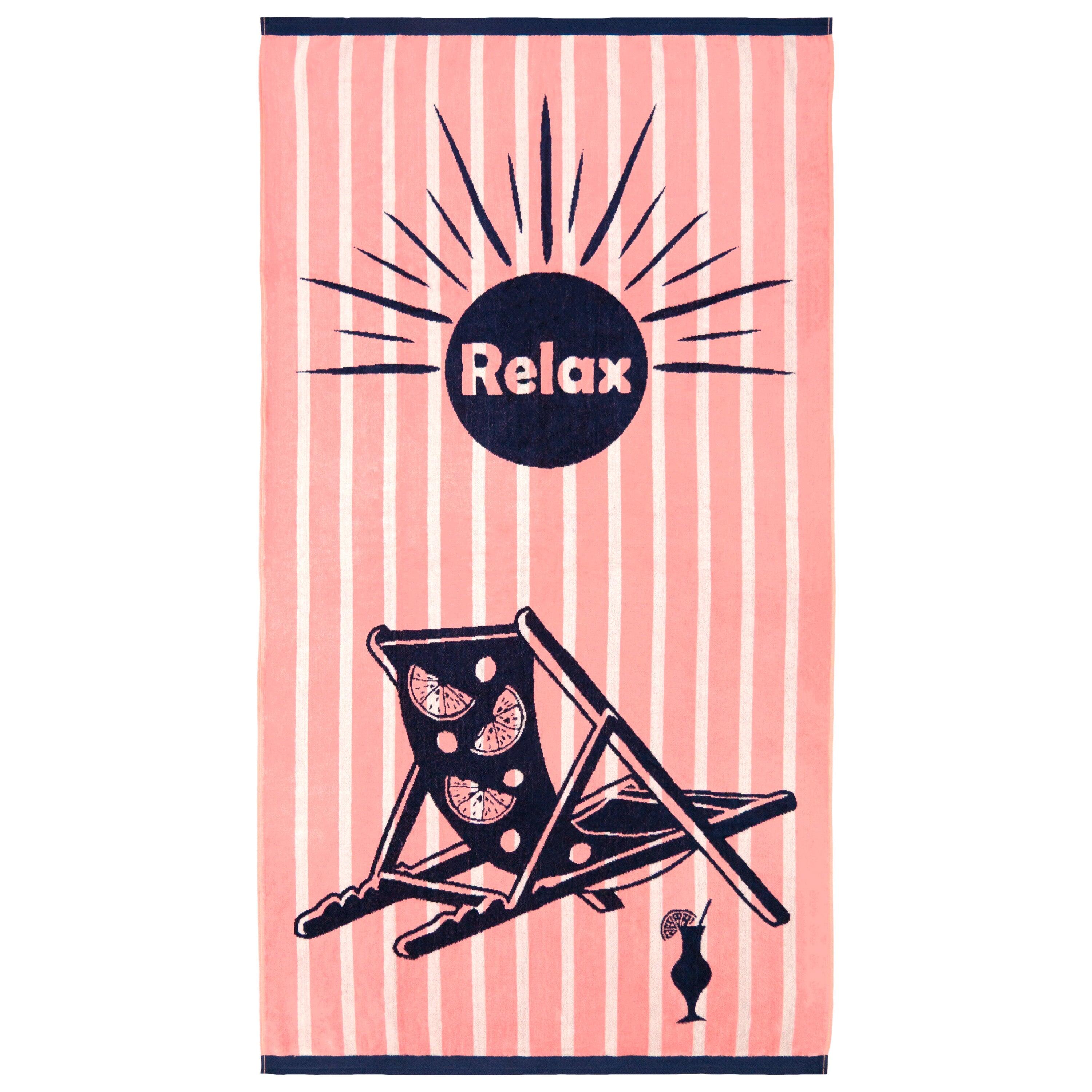 Telo mare in spugna velour Jacquard - Relax - 90x170 cm - 400 g/m² 1/3