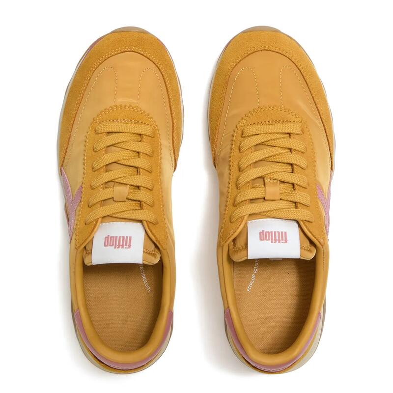 FITFLOP FitFlop Retro-Q FF Fabric/Suede Sneakers  KURKUMA 42