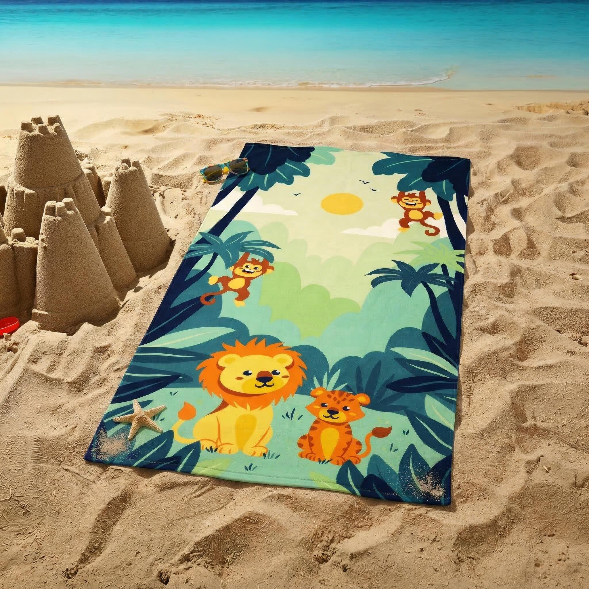 Microvezel strandlaken voor kinderen - Junglia - 70x140cm - 220g/m² 3/3