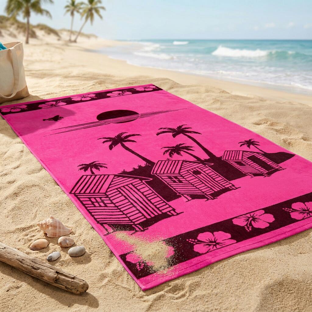 Telo mare in spugna velour Jacquard - Sissi - 90x170 cm - 400 g/m² 3/3