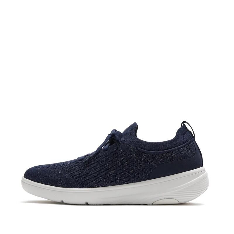 FITFLOP FitFlop Super-Q Knit Slip-On Laced Sneakers  METALLIC MIDNIGHT NAVY 38