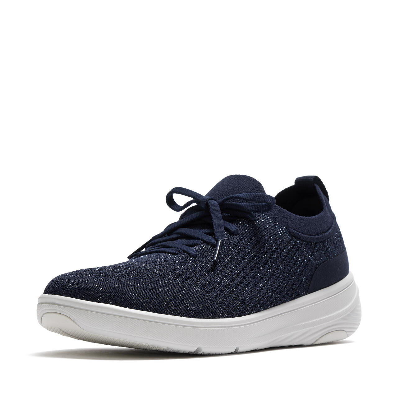 FITFLOP FitFlop Super-Q Knit Slip-On Laced Sneakers  METALLIC MIDNIGHT NAVY 38