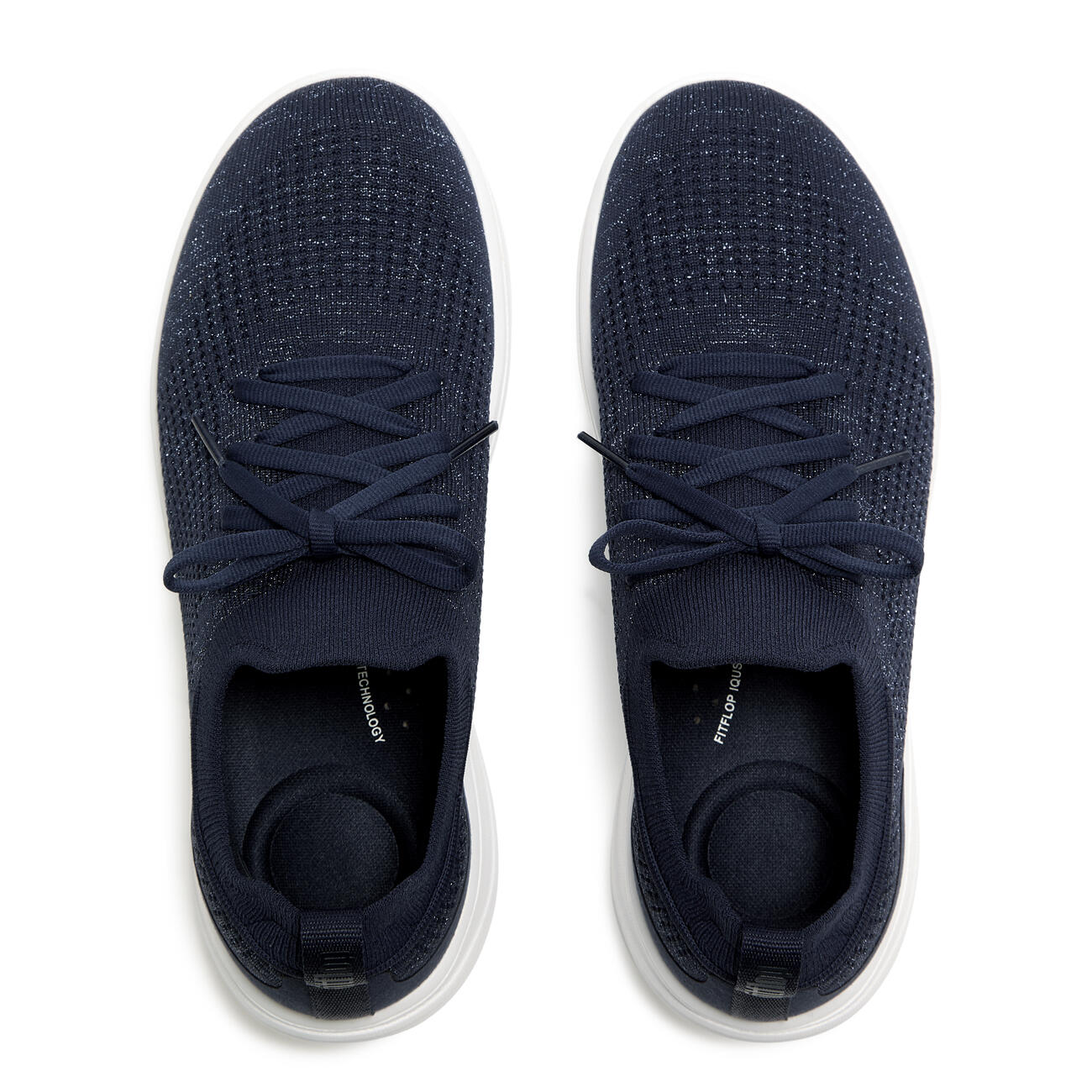 FITFLOP FitFlop Super-Q Knit Slip-On Laced Sneakers  METALLIC MIDNIGHT NAVY 36 5/7
