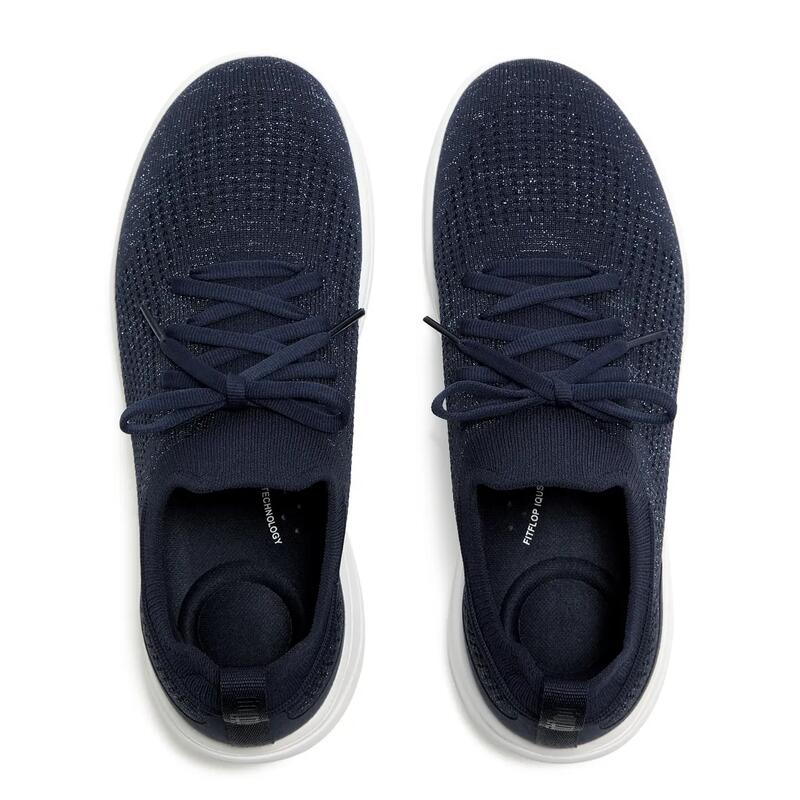 FITFLOP FitFlop Super-Q Knit Slip-On Laced Sneakers  METALLIC MIDNIGHT NAVY 38