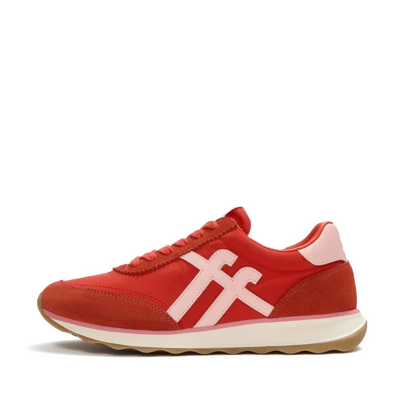 FITFLOP FitFlop Retro-Q FF Fabric/Suede Sneakers  ROOD/ROZE 40