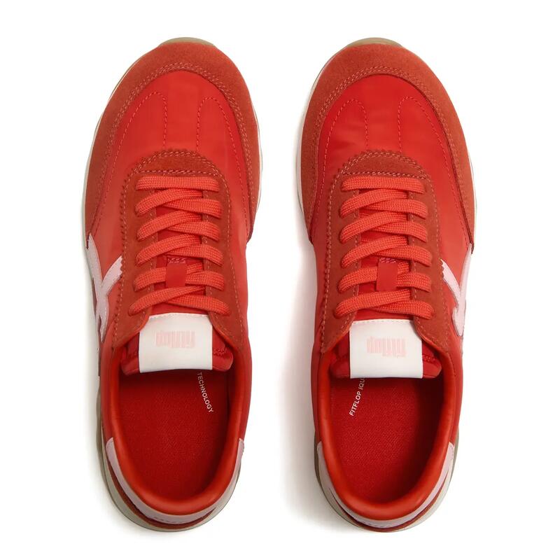 FITFLOP FitFlop Retro-Q FF Fabric/Suede Sneakers  ROOD/ROZE 40