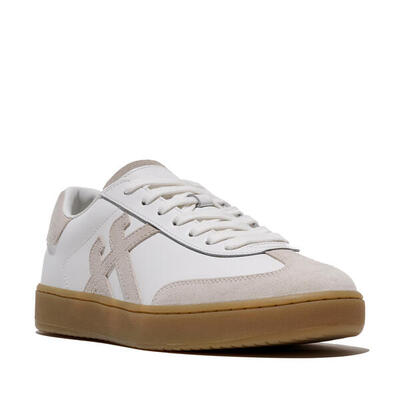 Fitflop fitflop the dash t-toe leather/suede sneakers wit/beige 38