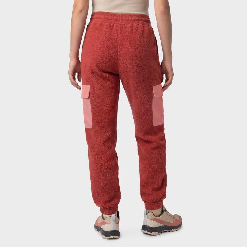Pantaloni cargo din fleece pentru drumeții, pentru femei Arches-W Brick Roșu