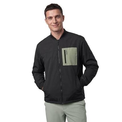 Veste randonnée isolante col bomber homme Sarek Black Noir