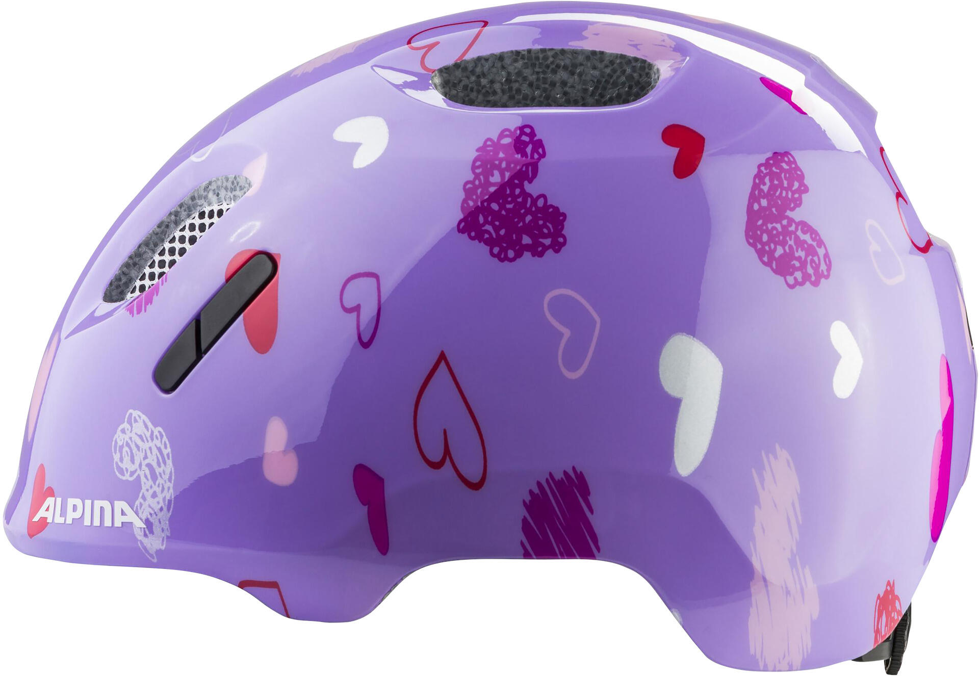 Casco per bambini Ximo 2, cuori viola 2/4