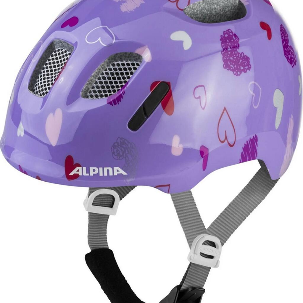 Ximo 2 children's helmet, purple hearts