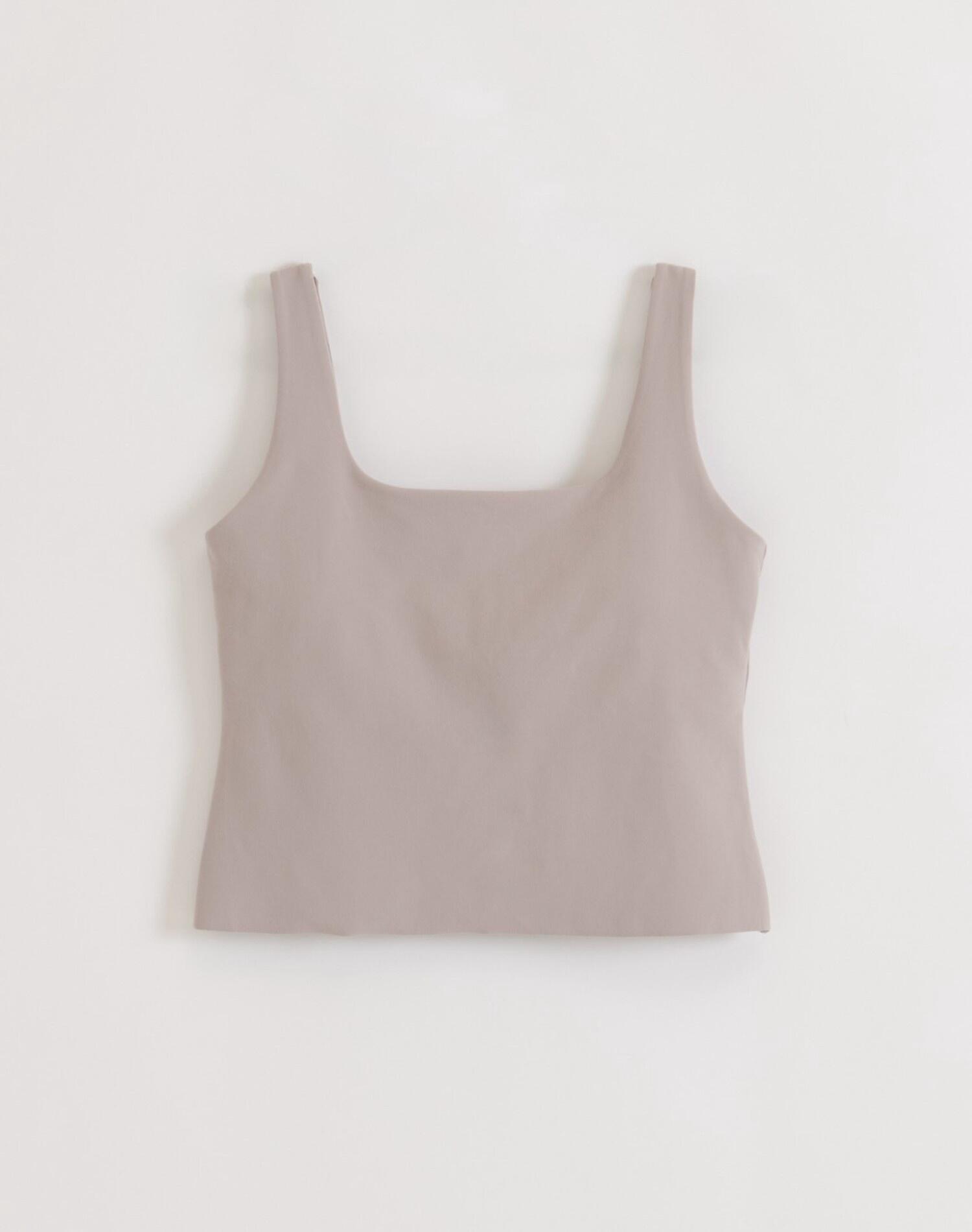 Dames Singlet Vochtafvoerend Uitneembare Pads Donkerbeige 6/6