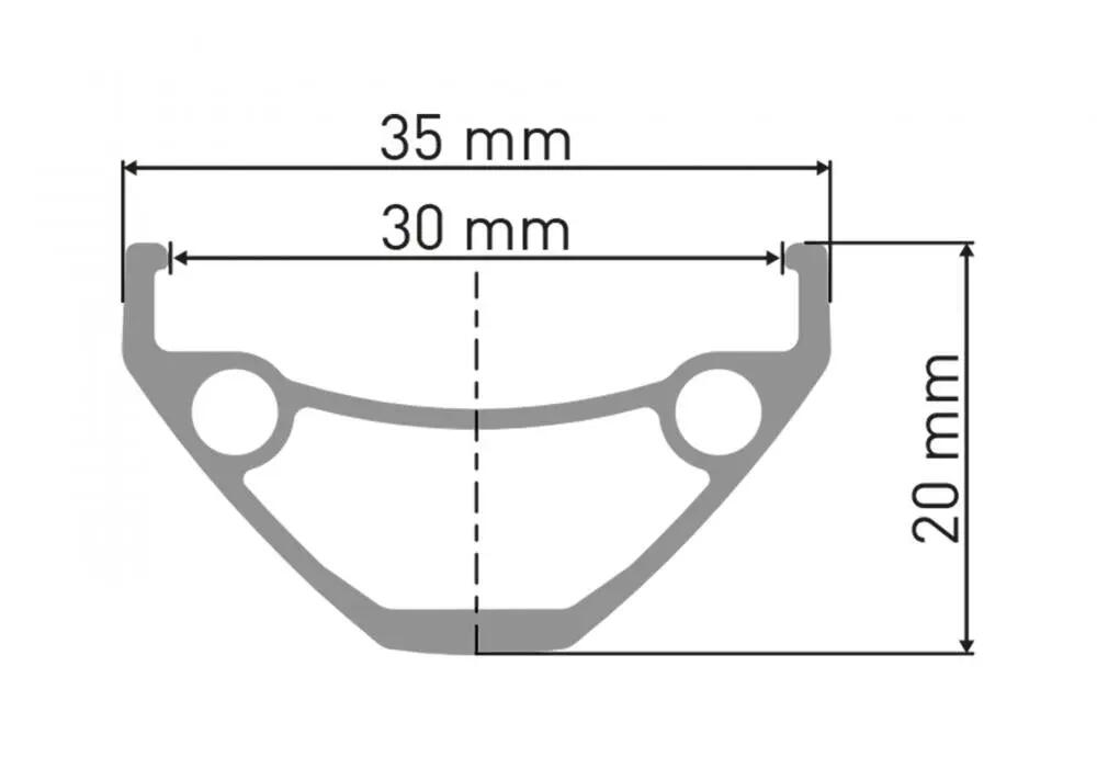 Velg DT Swiss E 593 26", zwart, 32 gaten, 559-30, VL 6,5mm 3/3
