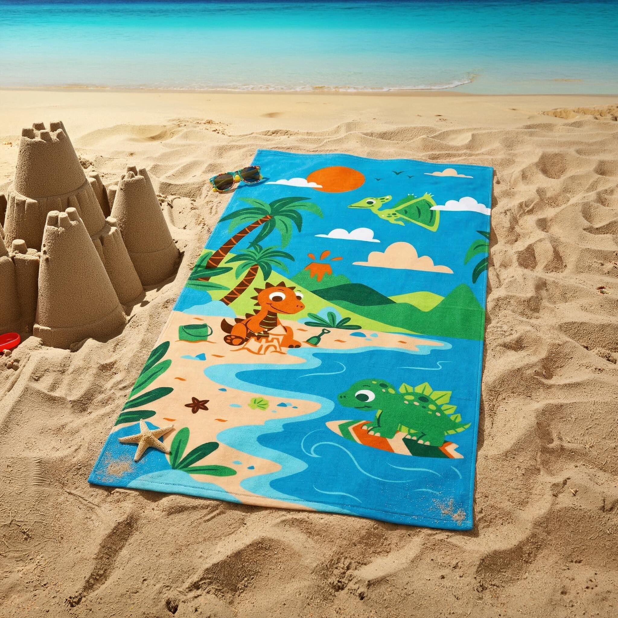 Toalha de praia de microfibra para criança - Babydino - 70x140cm - 220g/m² 3/3