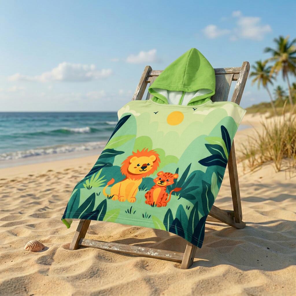 Poncho da bagno in microfibra - Junglia - 60x60 cm - 220 g/m² 3/3
