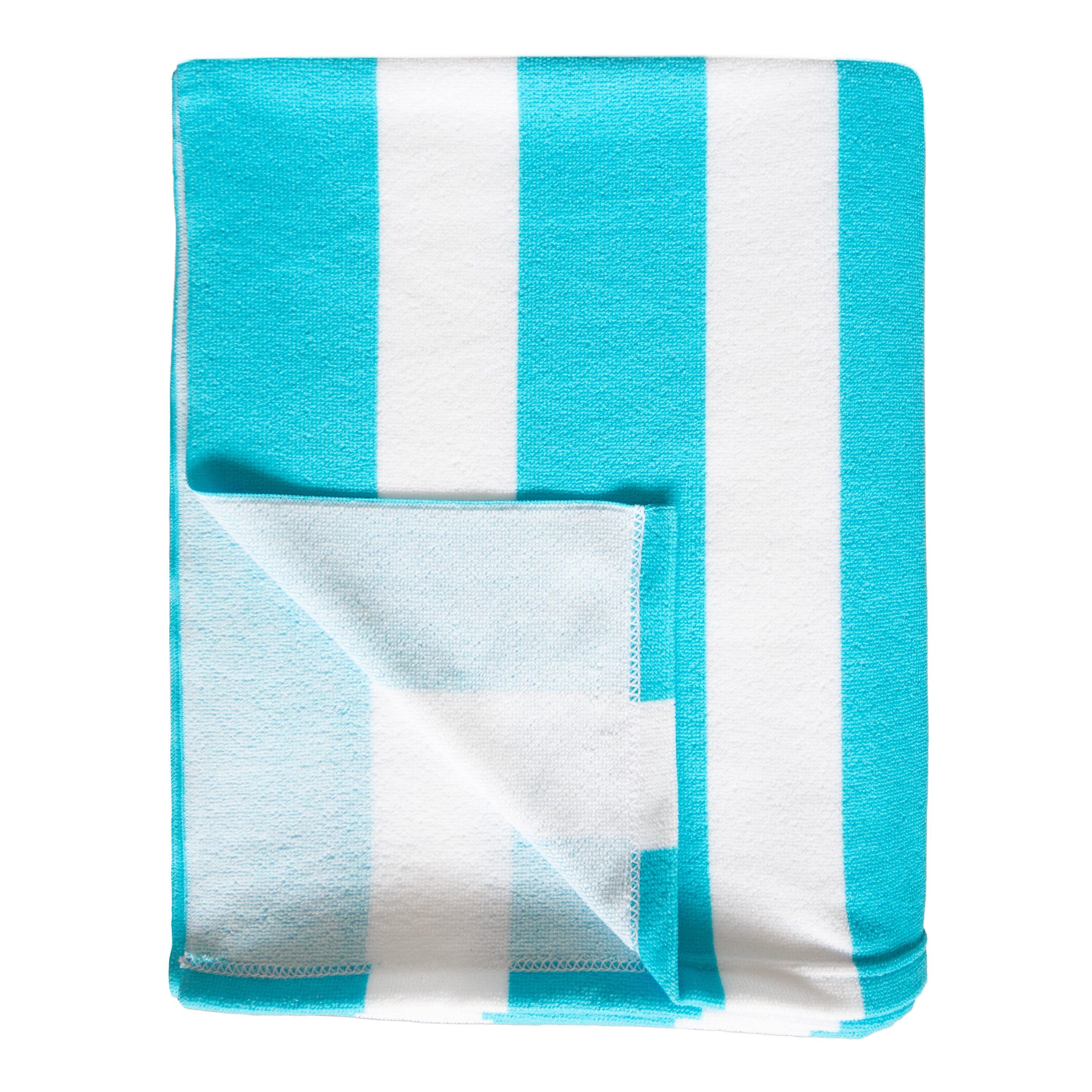 Serviette de plage XL microfibre - Rayada Turquoise - 140x170cm - 220g/m² 2/3