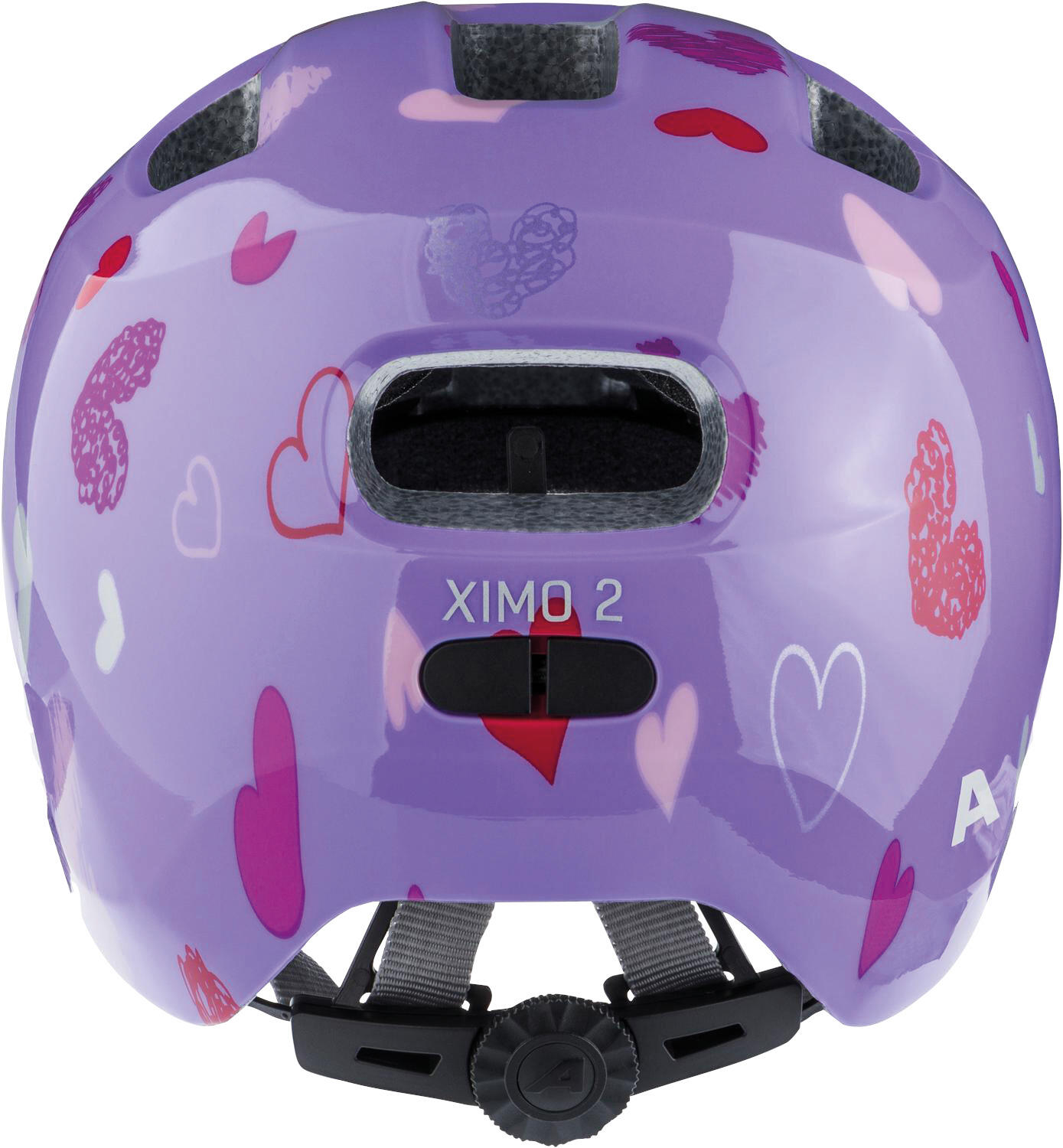 Casco per bambini Ximo 2, cuori viola 4/4