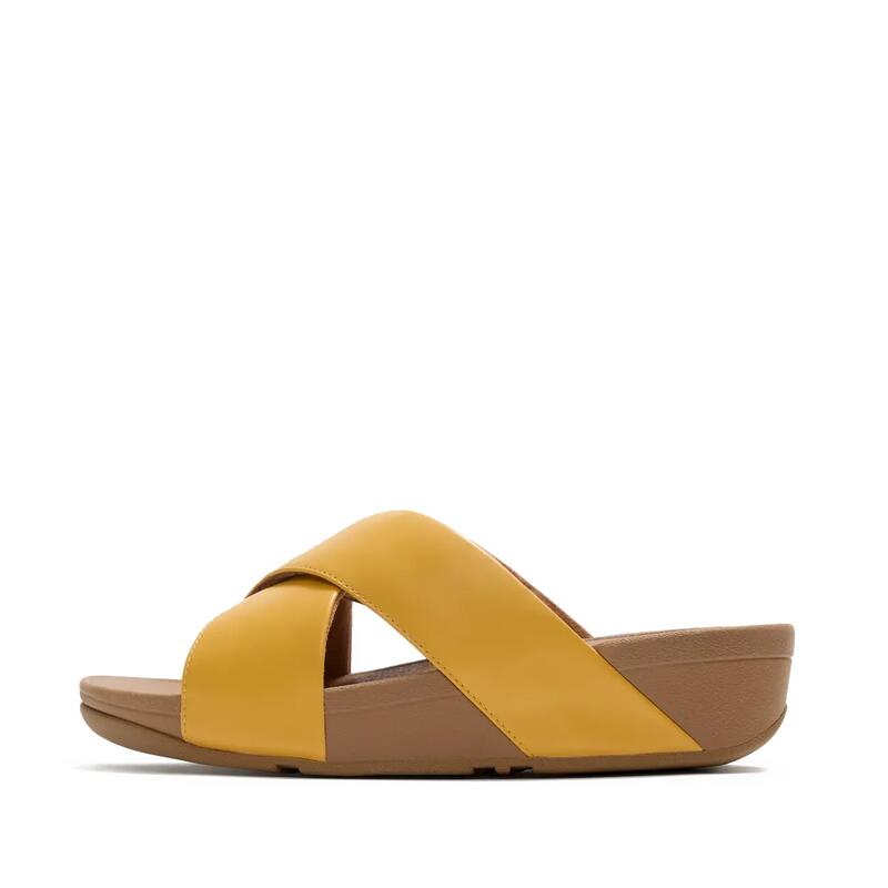 FITFLOP FitFlop Lulu Cross Slide Sandals Leather  KURKUMA 40