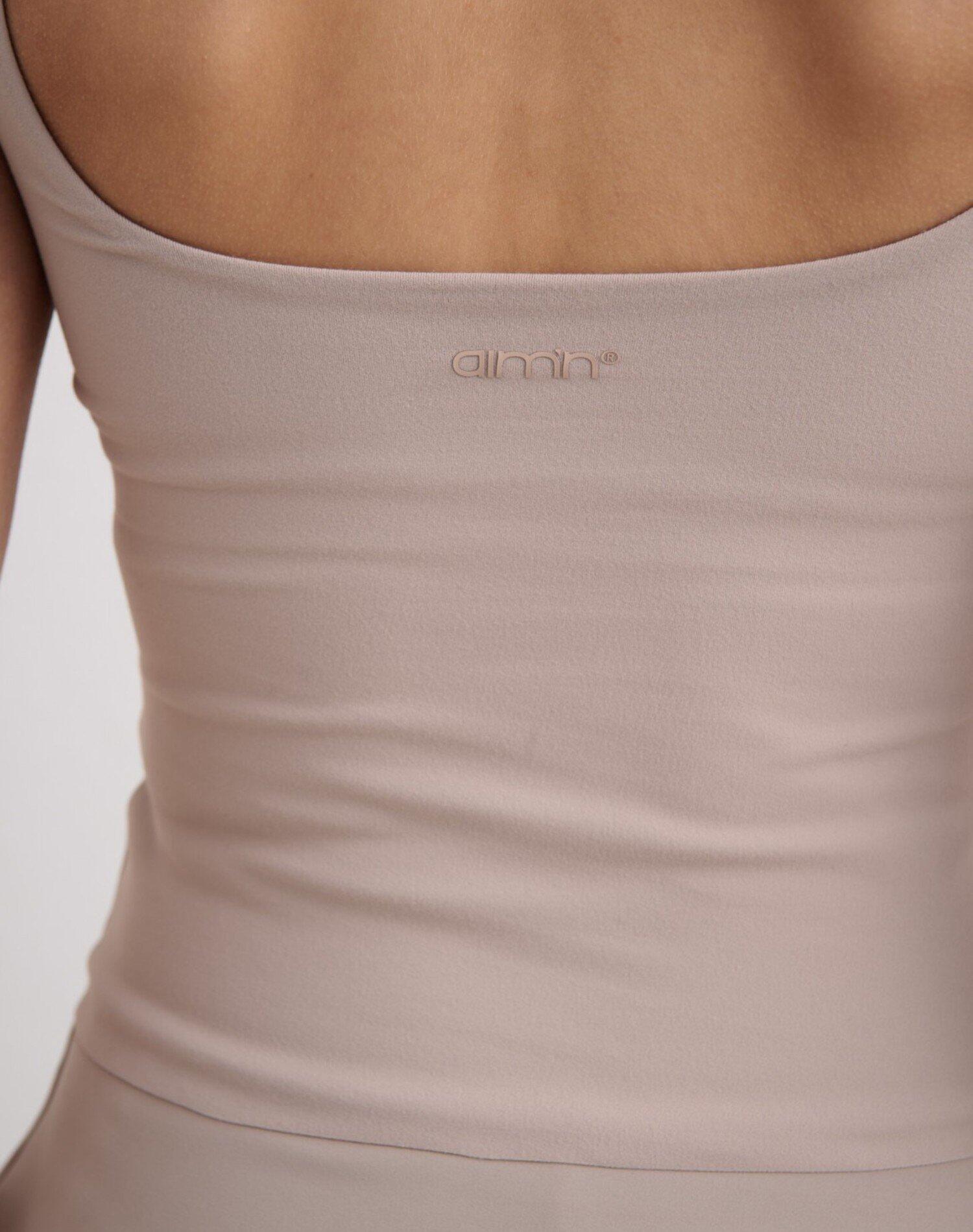 Dames Singlet Vochtafvoerend Uitneembare Pads Donkerbeige 5/6