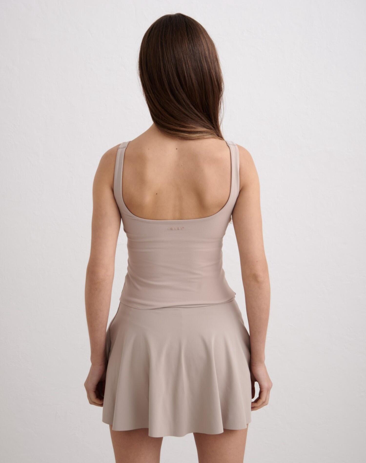 Dames Singlet Vochtafvoerend Uitneembare Pads Donkerbeige 4/6